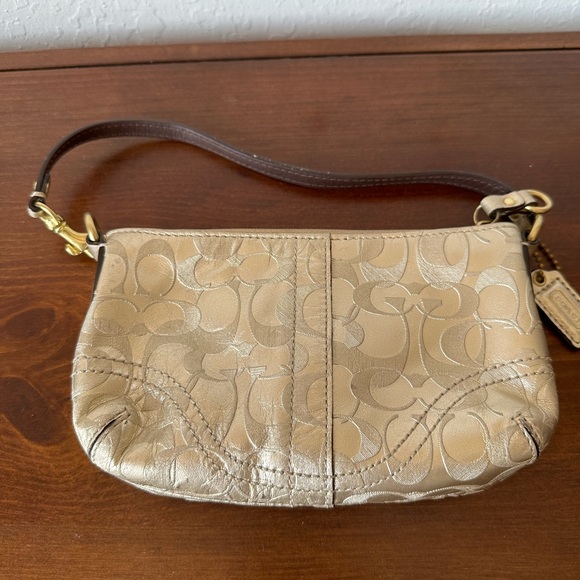 Coach Gold Metallic Wristlet - Picture 5 of 8